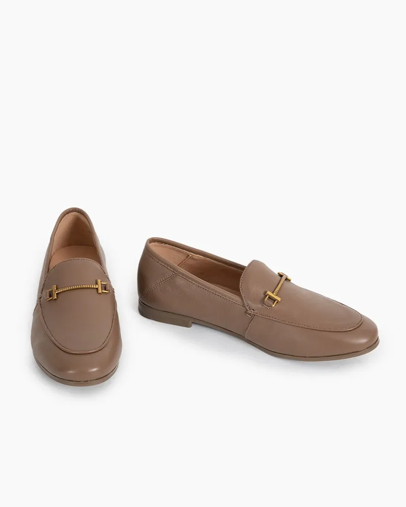 Chain Decoration Comfortable Penny Flat loafers