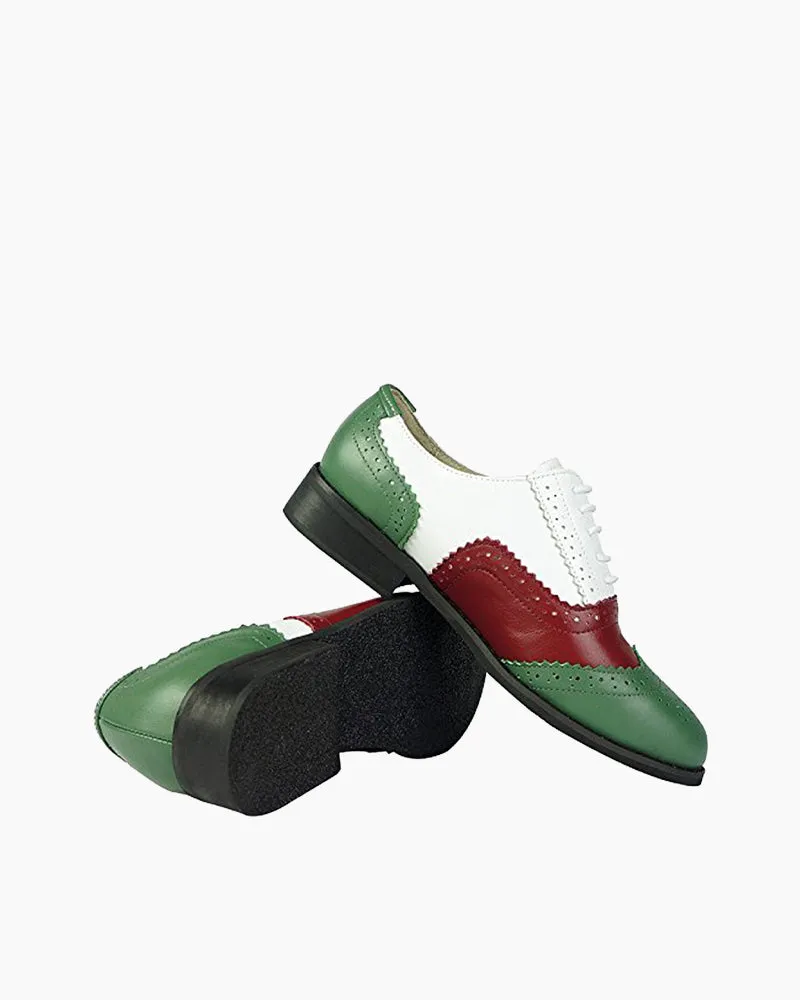 Classical Leather Wing-up Brogues Flat Lace-up Oxford Shoes