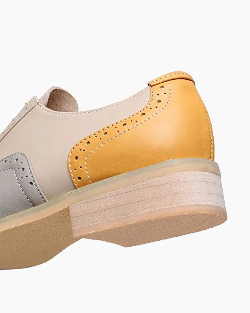 Classical Leather Wing-up Brogues Flat Lace-up Oxford Shoes