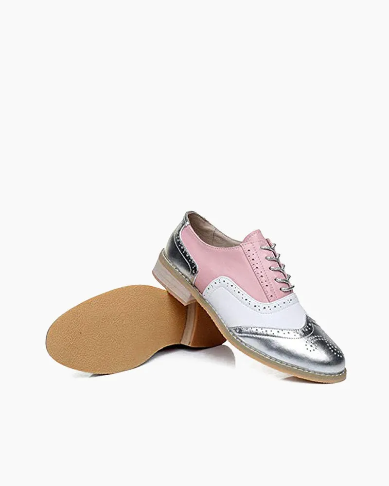 Classical Leather Wing-up Brogues Flat Lace-up Oxford Shoes
