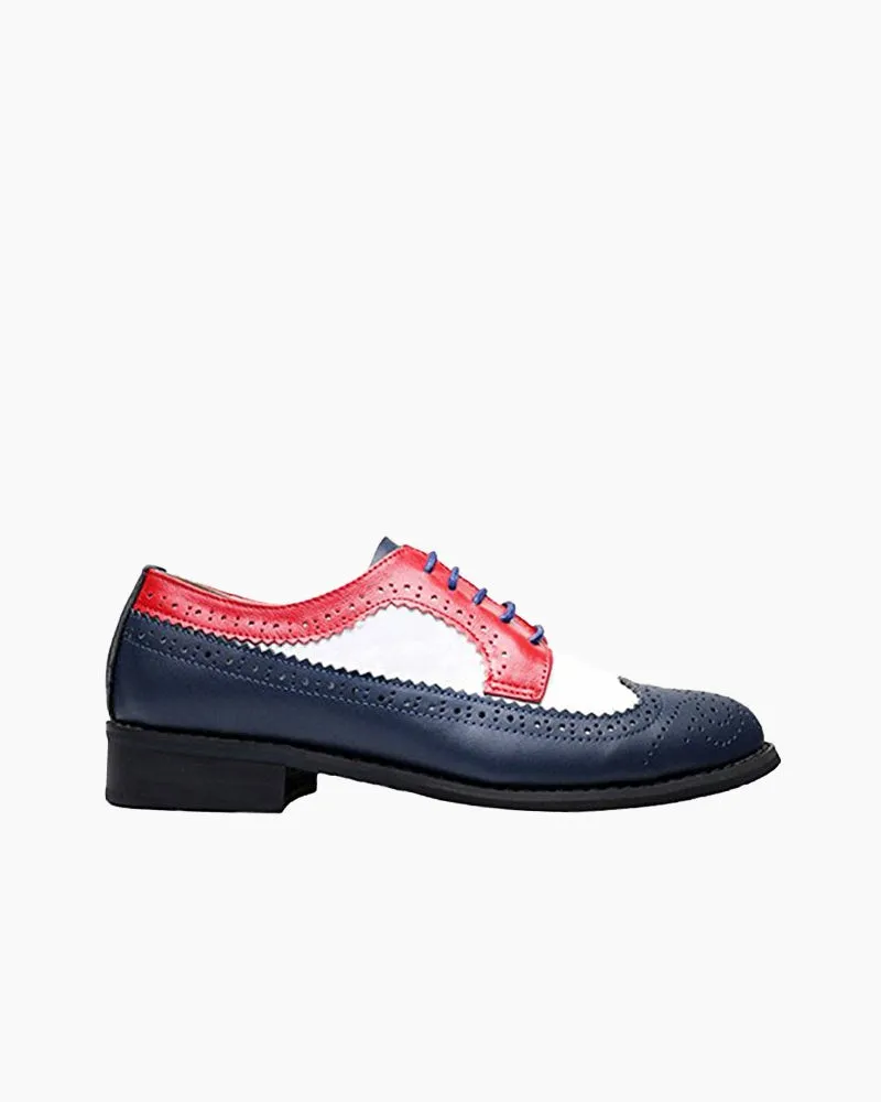 Classical Leather Wing-up Brogues Flat Lace-up Oxford Shoes