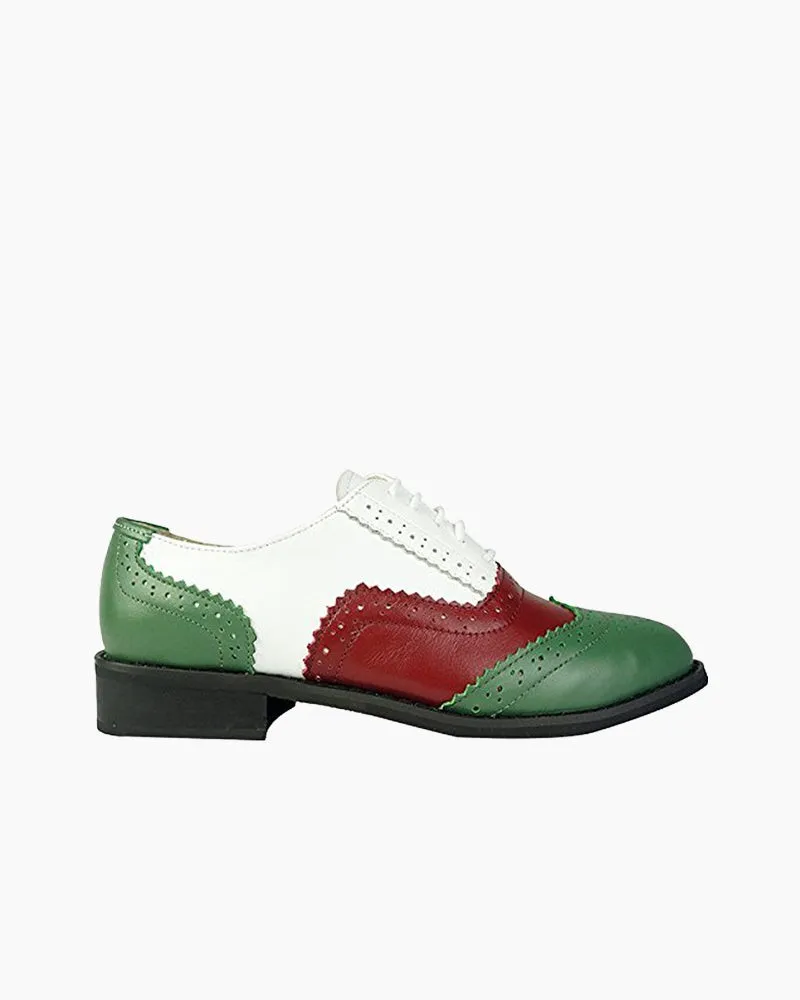 Classical Leather Wing-up Brogues Flat Lace-up Oxford Shoes