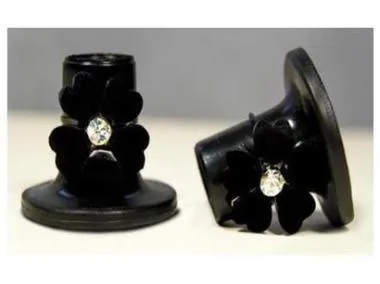 Clean Heels Black Heel Protector - with Black or White Flowers