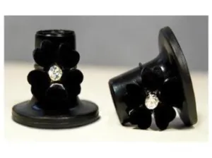 Clean Heels Black Heel Protector - with Black or White Flowers