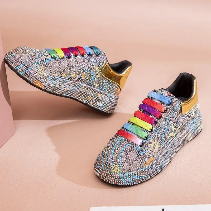 Color Rhinestone Women Loafers