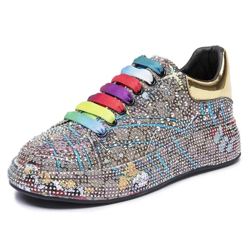 Color Rhinestone Women Loafers