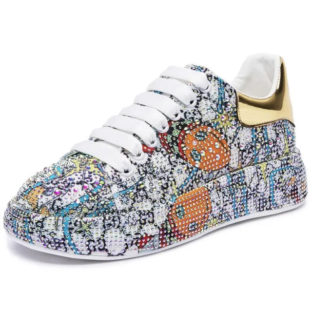Color Rhinestone Women Loafers