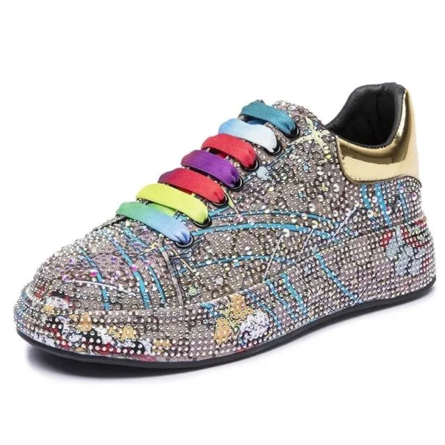 Color Rhinestone Women Loafers