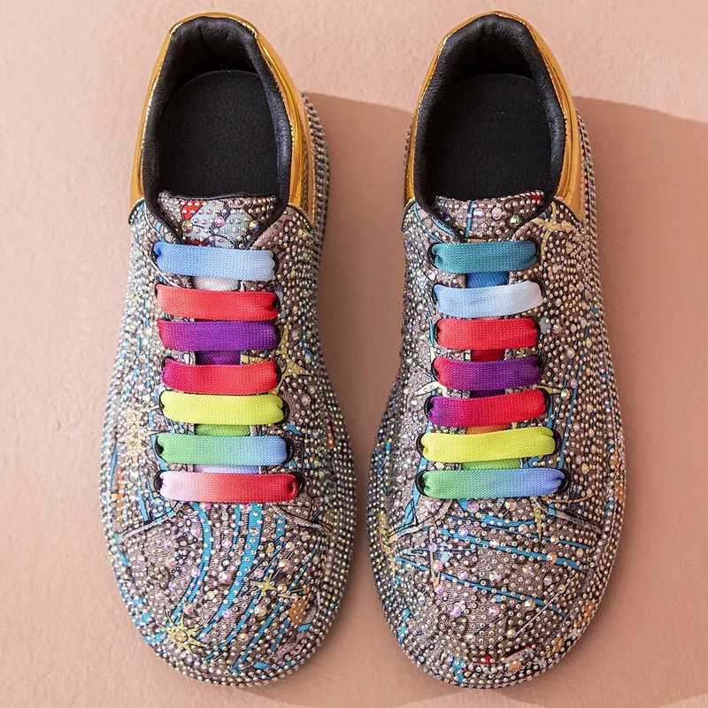 Color Rhinestone Women Loafers