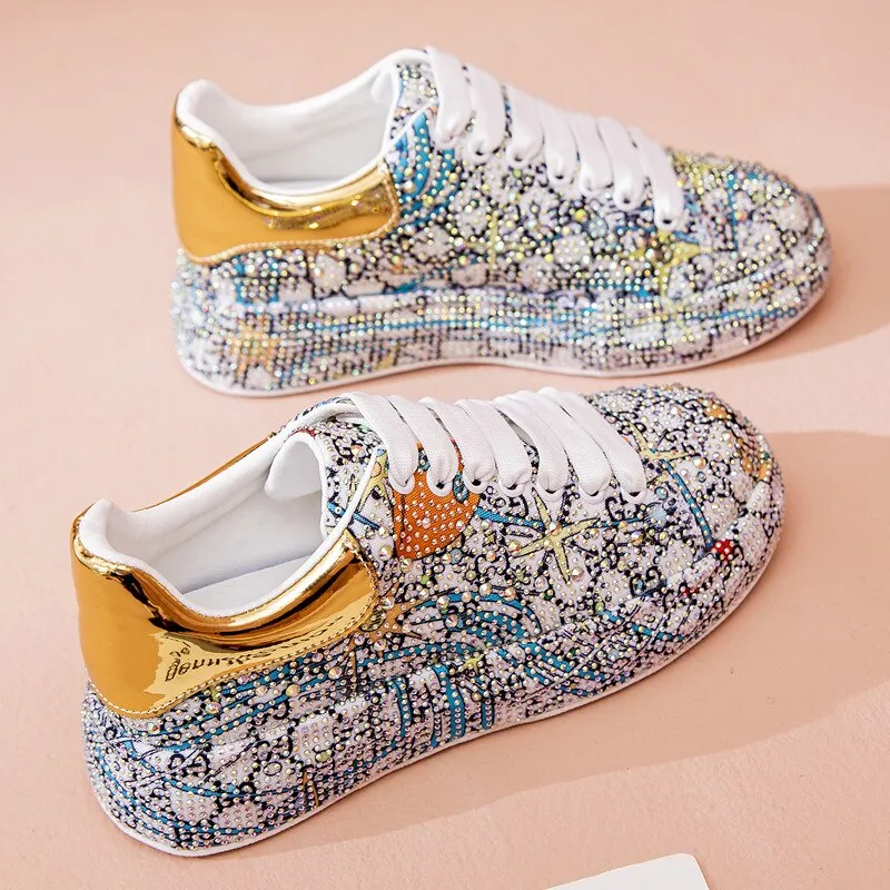 Color Rhinestone Women Loafers