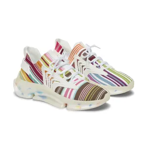 Colorful Striped Women's Mesh Sneakers - Stylish & Comfortable Athletic Shoes