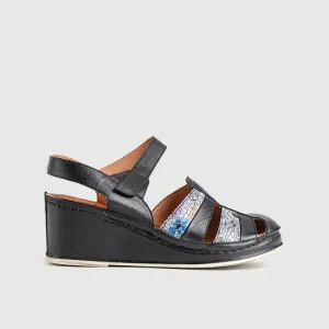 Comfort Wedge Sandal 501 Black Multi