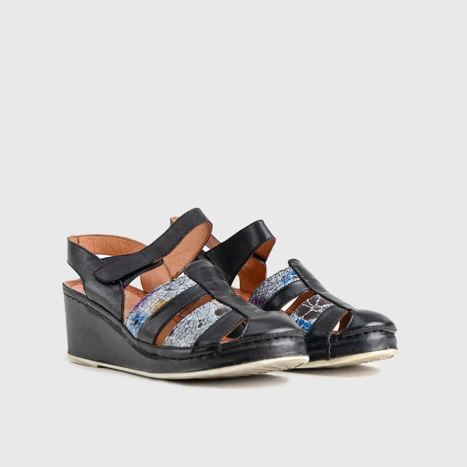 Comfort Wedge Sandal 501 Black Multi