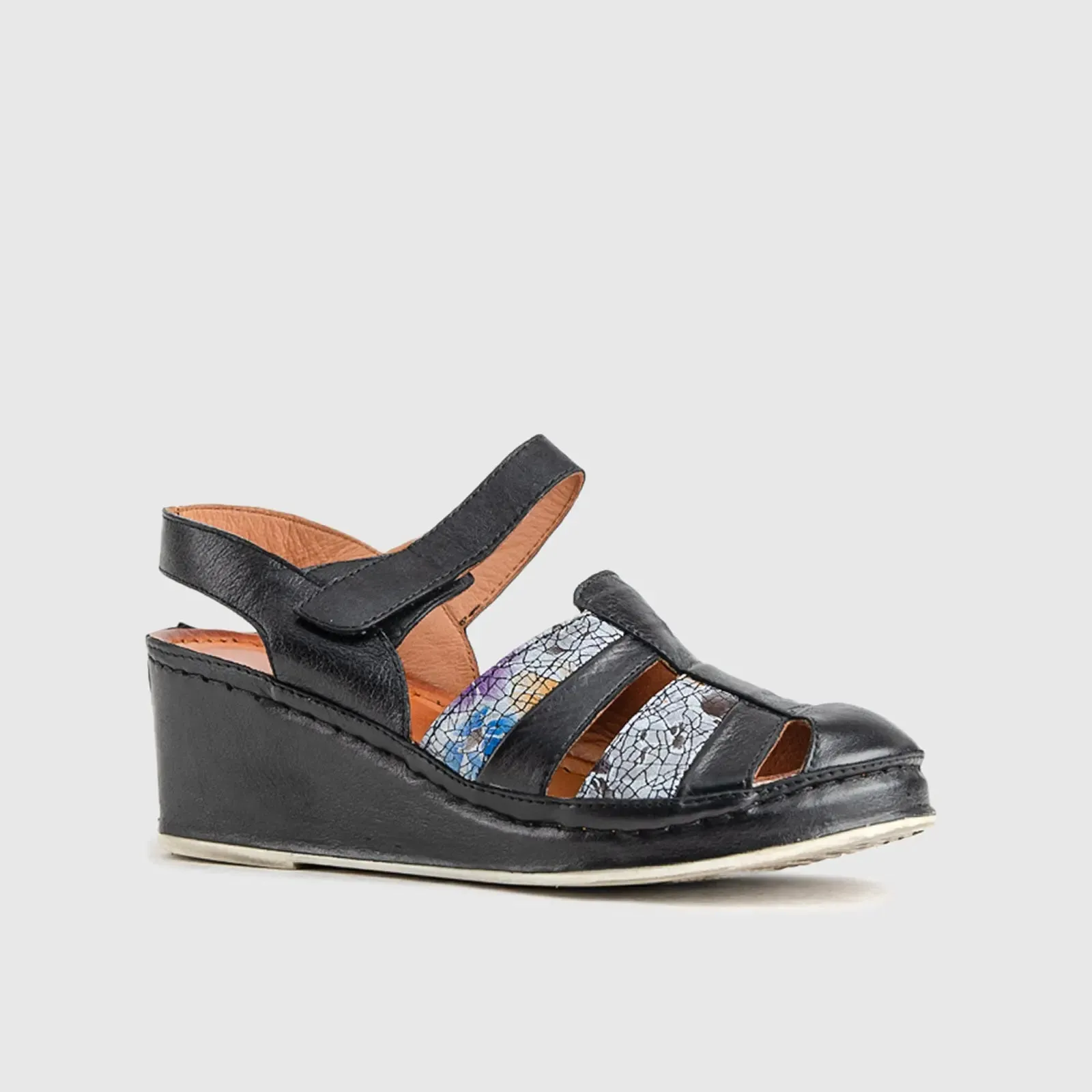Comfort Wedge Sandal 501 Black Multi