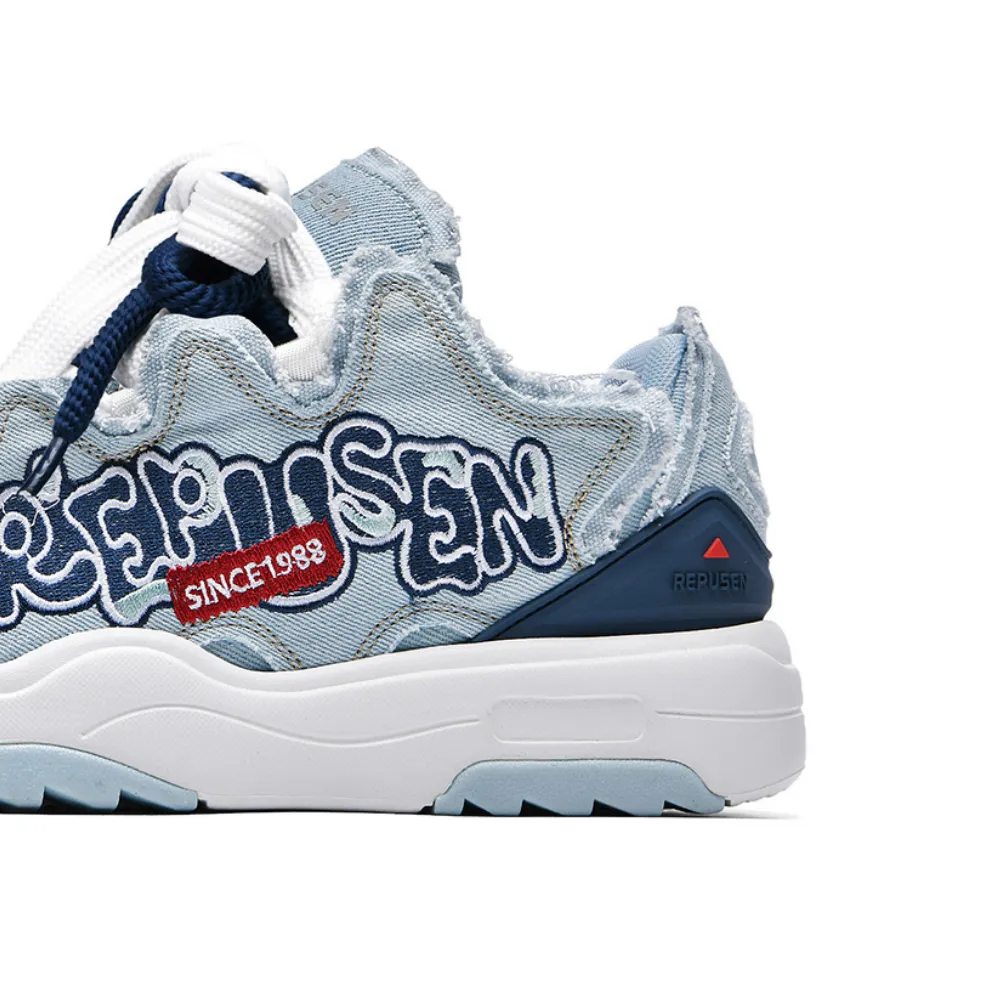 Comfortable Denim Letter Embroidered Sneaker