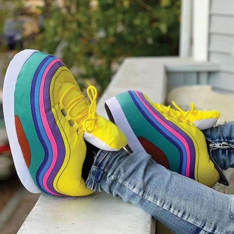 Comfortable Plush Sneaker Slippers – Cozy and Trendy Comfort