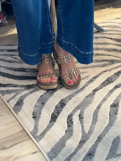 Corky's Bad Habit Women's Studded Strap Wedge
