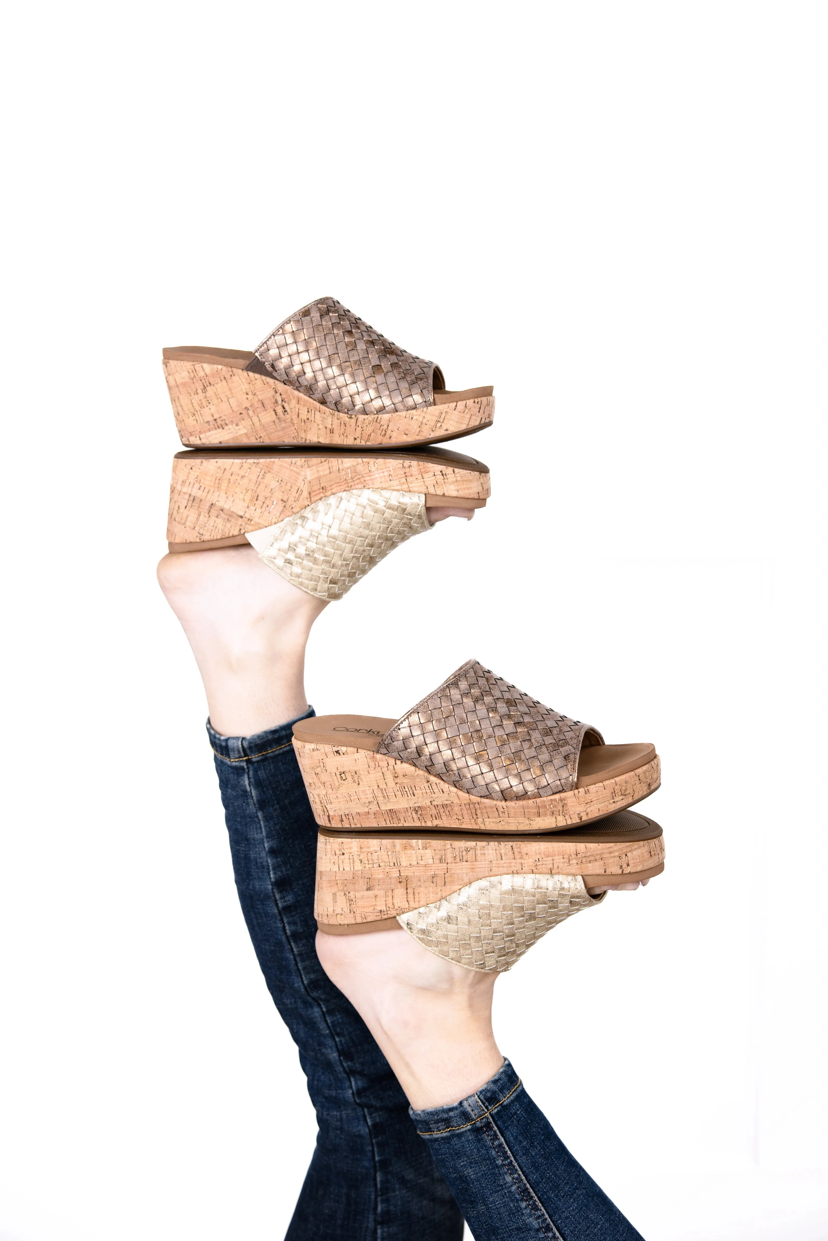Corky's Wine and Dine Women's Woven Design Wedge Sandals