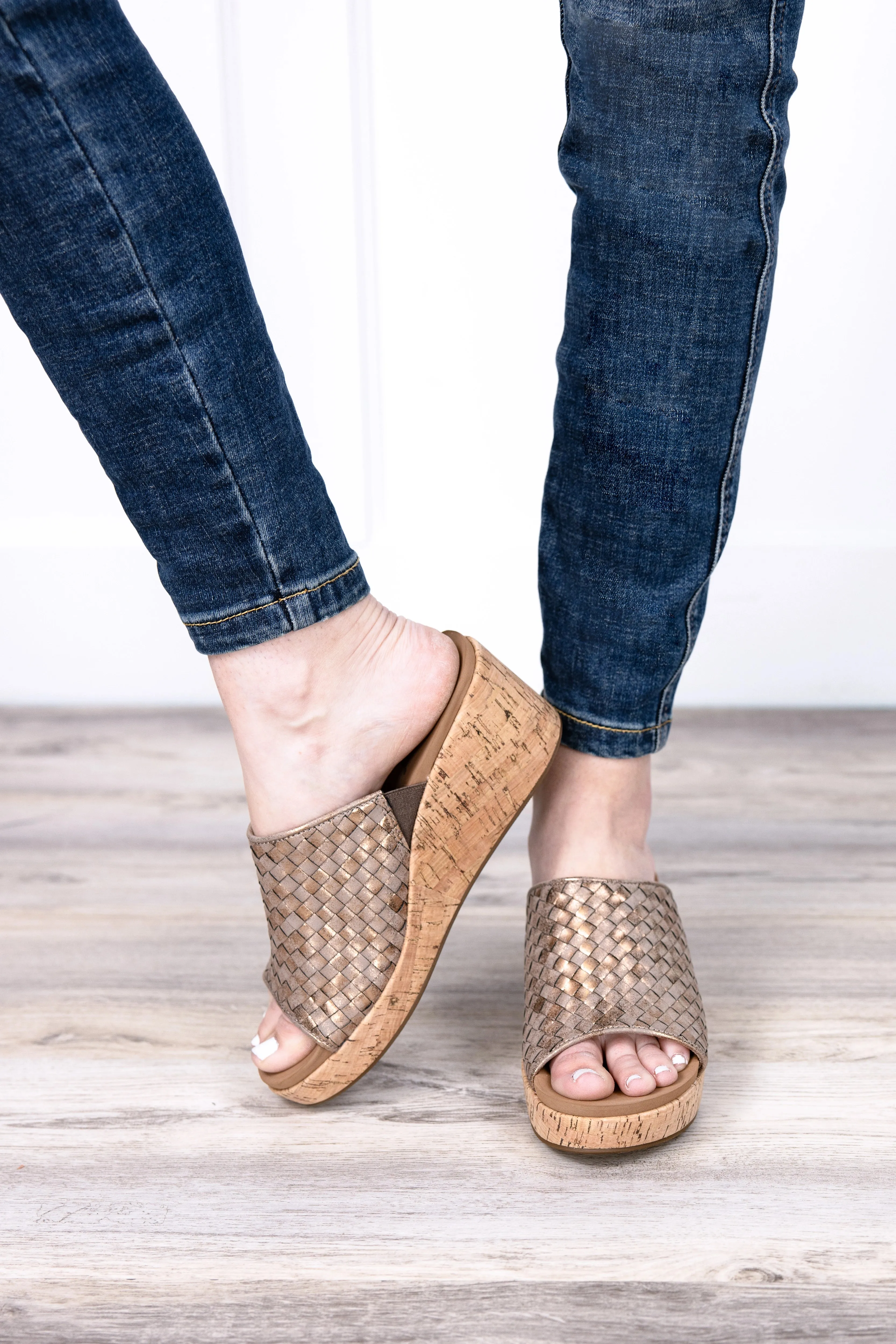 Corky's Wine and Dine Women's Woven Design Wedge Sandals