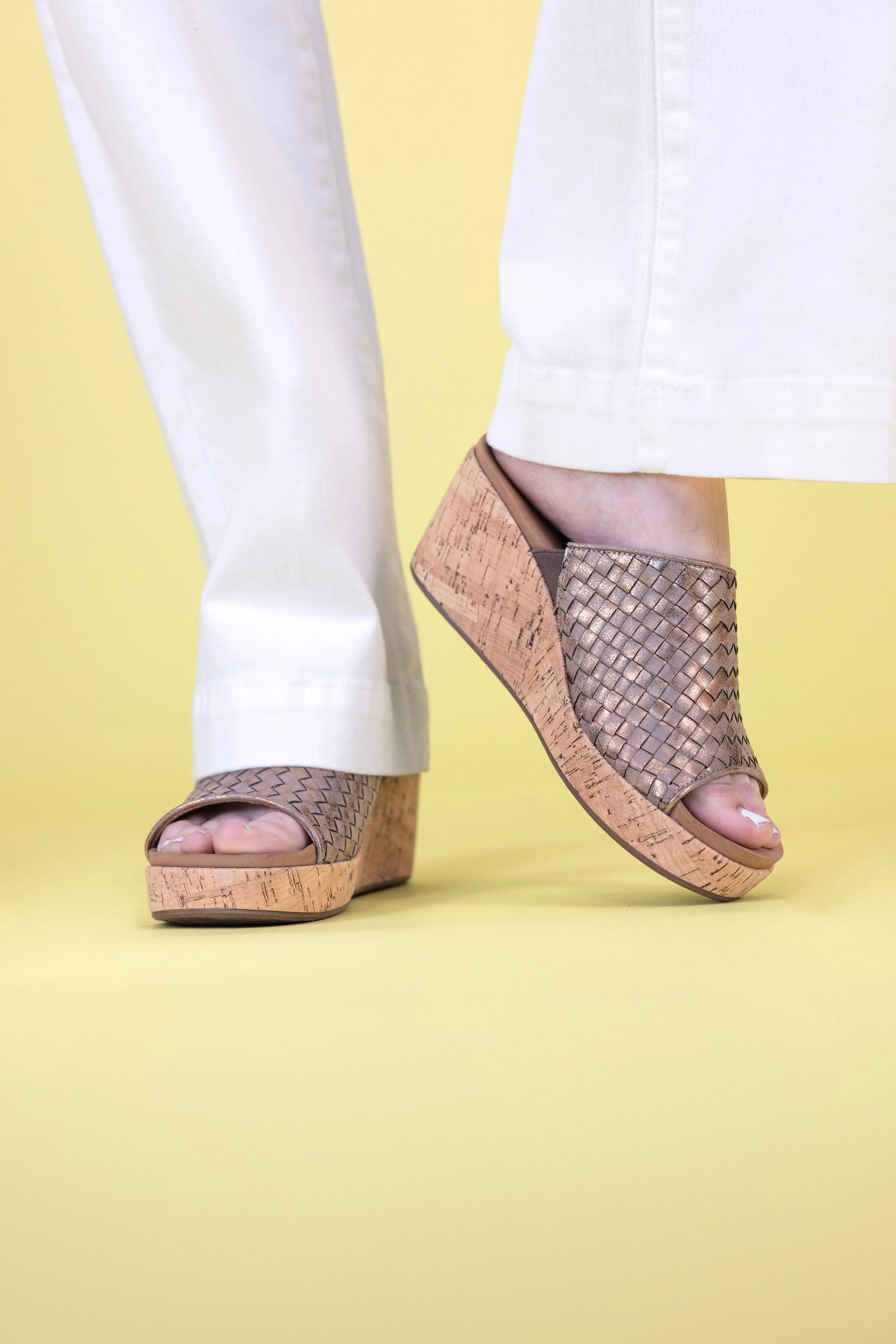 Corky's Wine and Dine Women's Woven Design Wedge Sandals