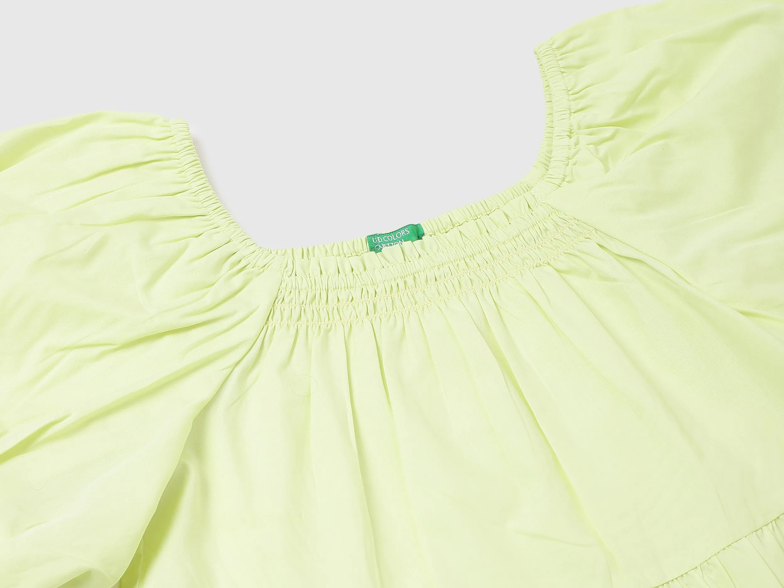 Cotton Solid Round Neck Girls Dresses