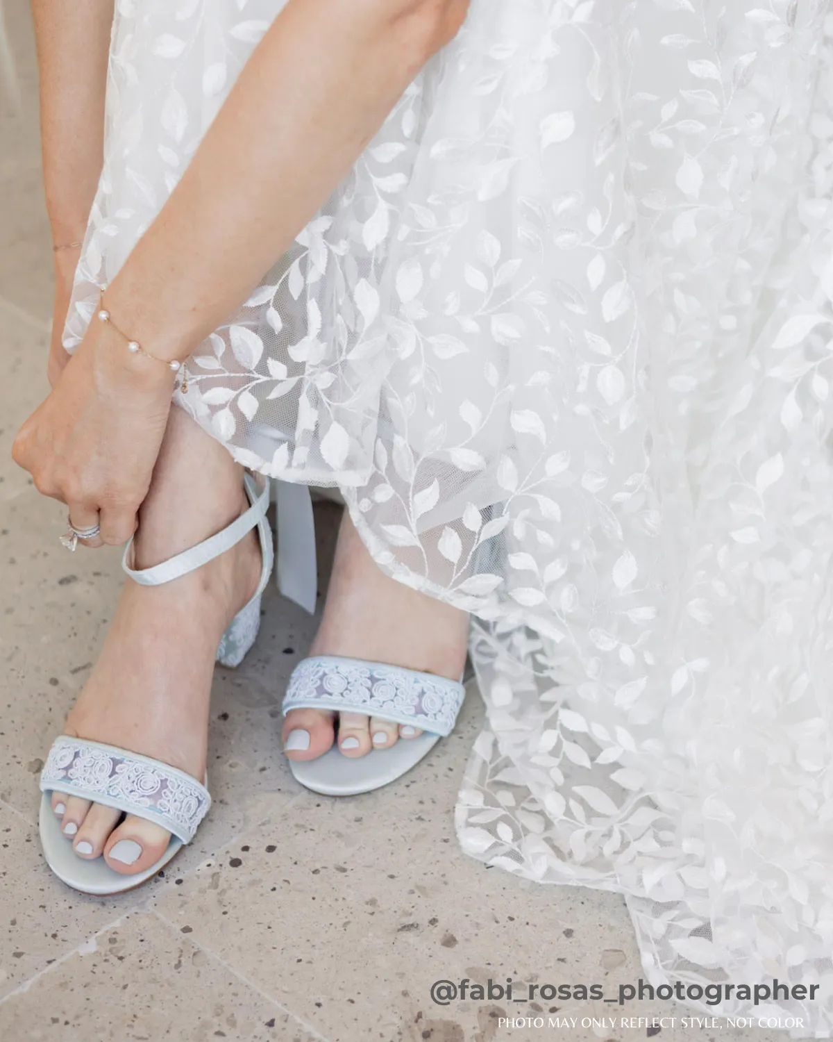Crochet Lace Block Heel Wedding Sandals