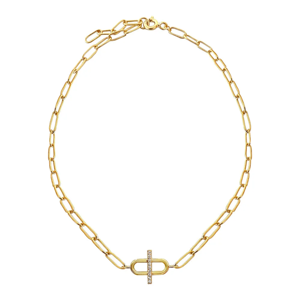CZ Toggle Multi Link Anklet
