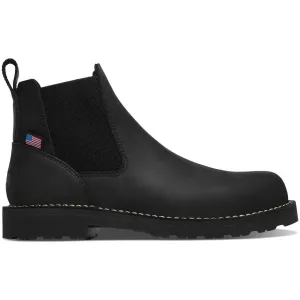 Danner Men's Bull Run 6" Plain Toe Chelsea Work Boot -Black- 15483