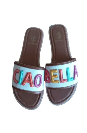 DE SIENNA Ciao Bella Off-white Slip On Sandals