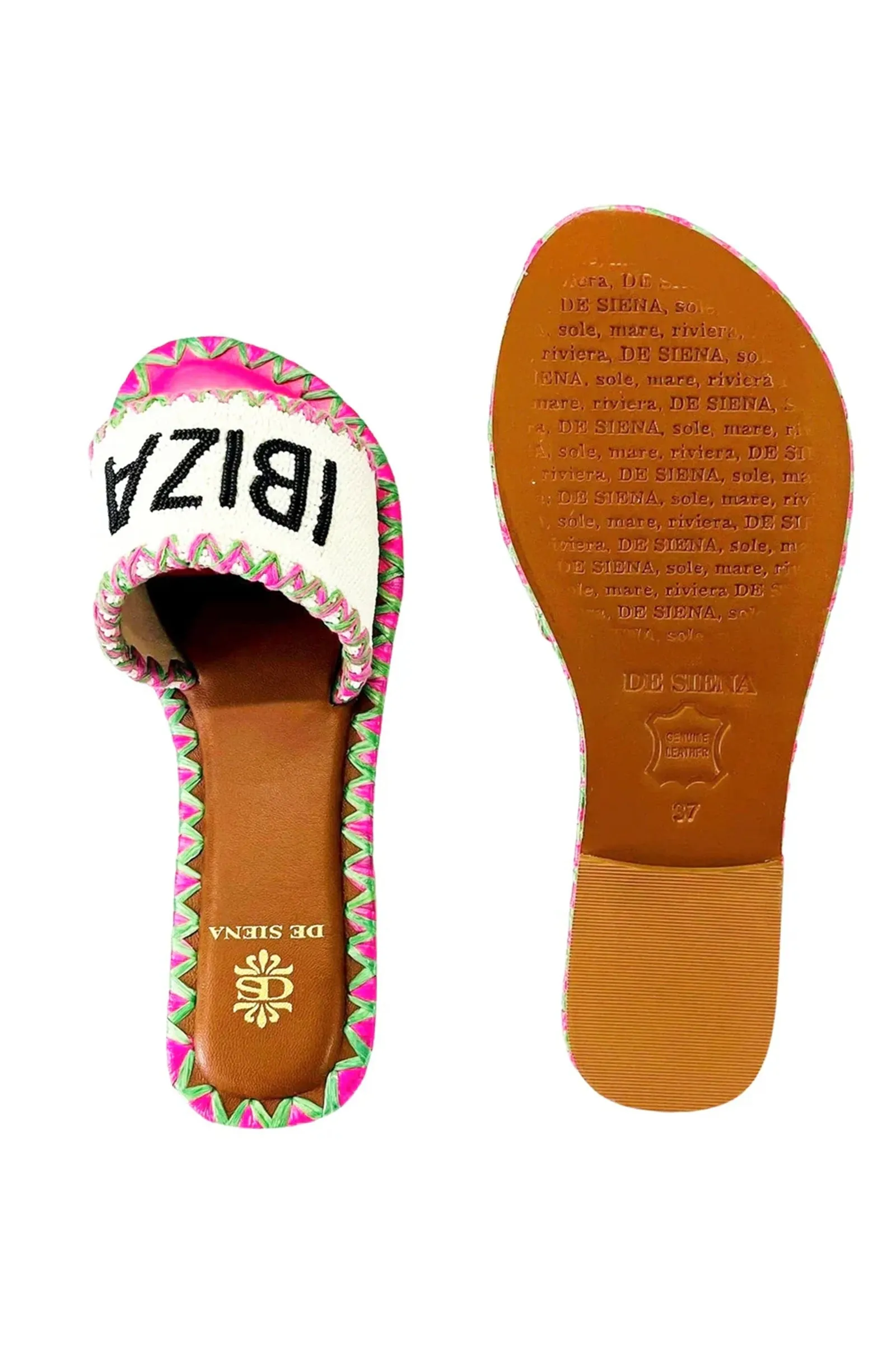 DE SIENNA Ibiza Rosa Slip On Sandals