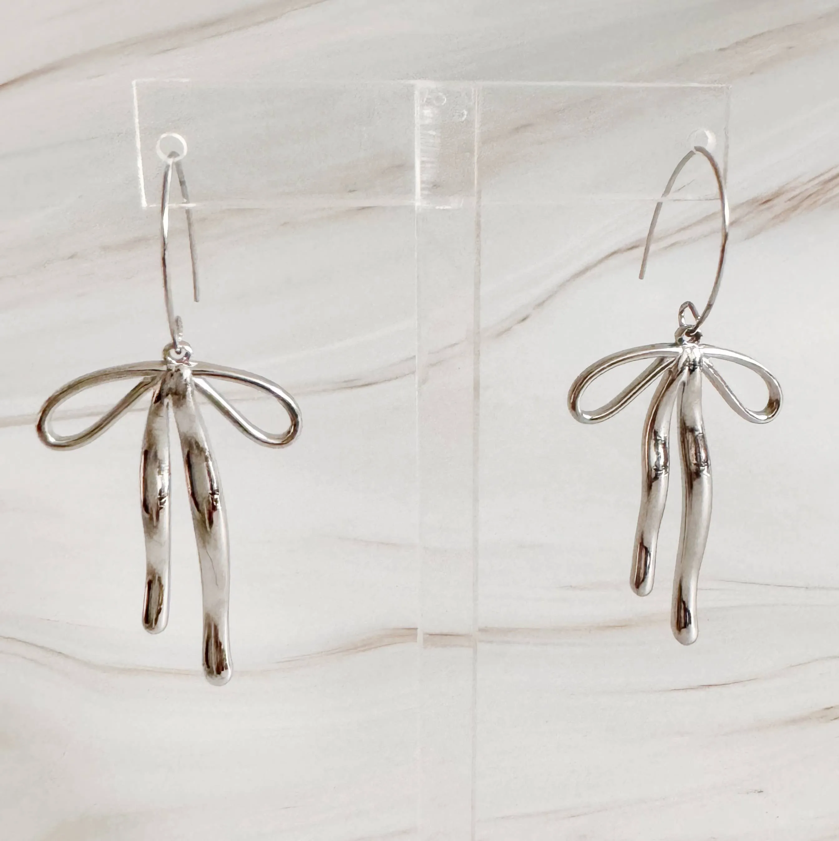 Delicate Bow Drop Earrings