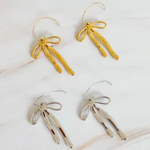 Delicate Bow Drop Earrings