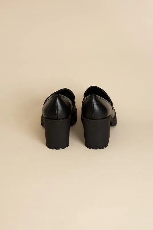 Dewi Block Heel Loafers – 3-Inch Heel, Modern Design, Versatile Shoes