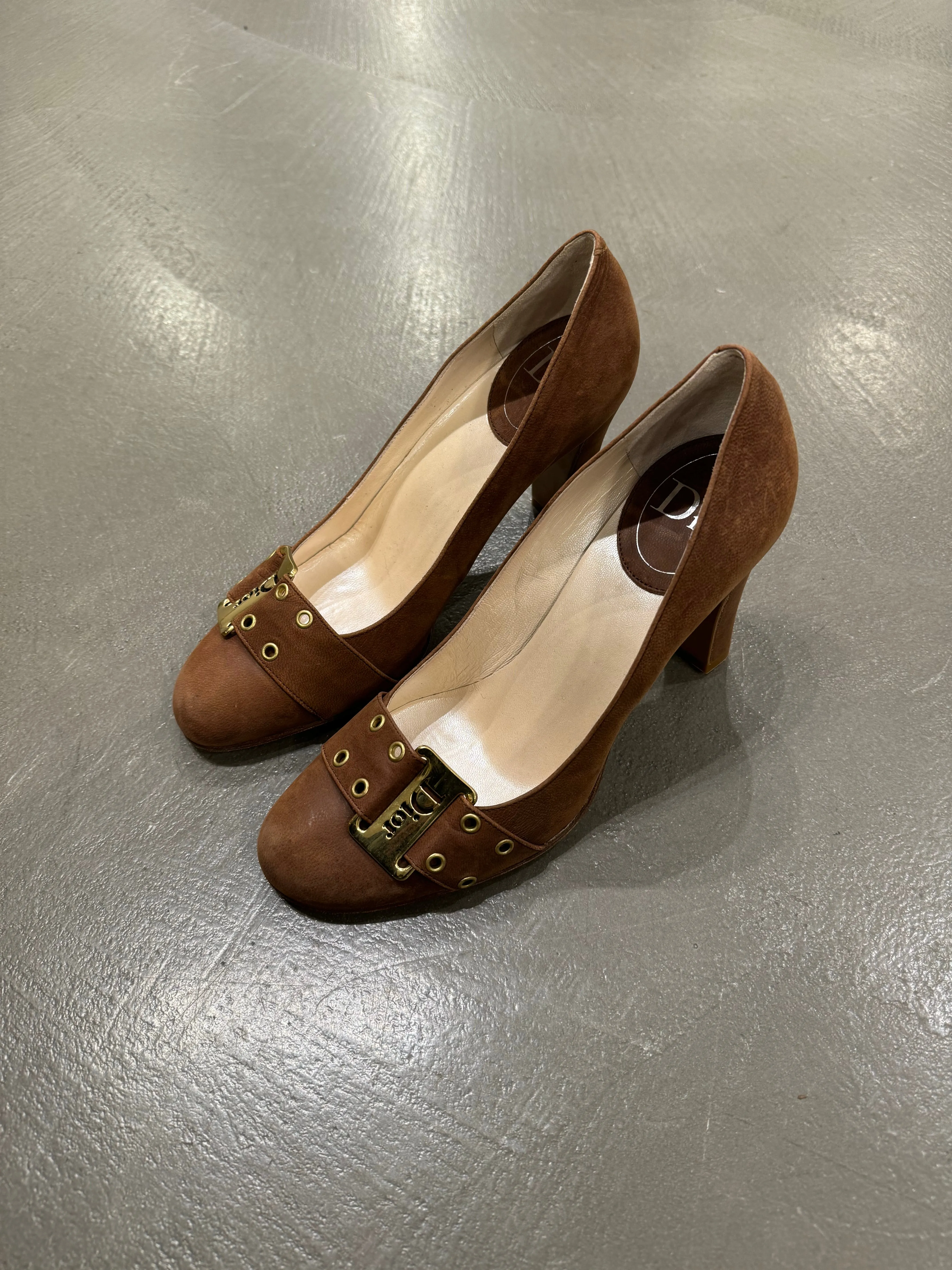 Dior buckle logo heels