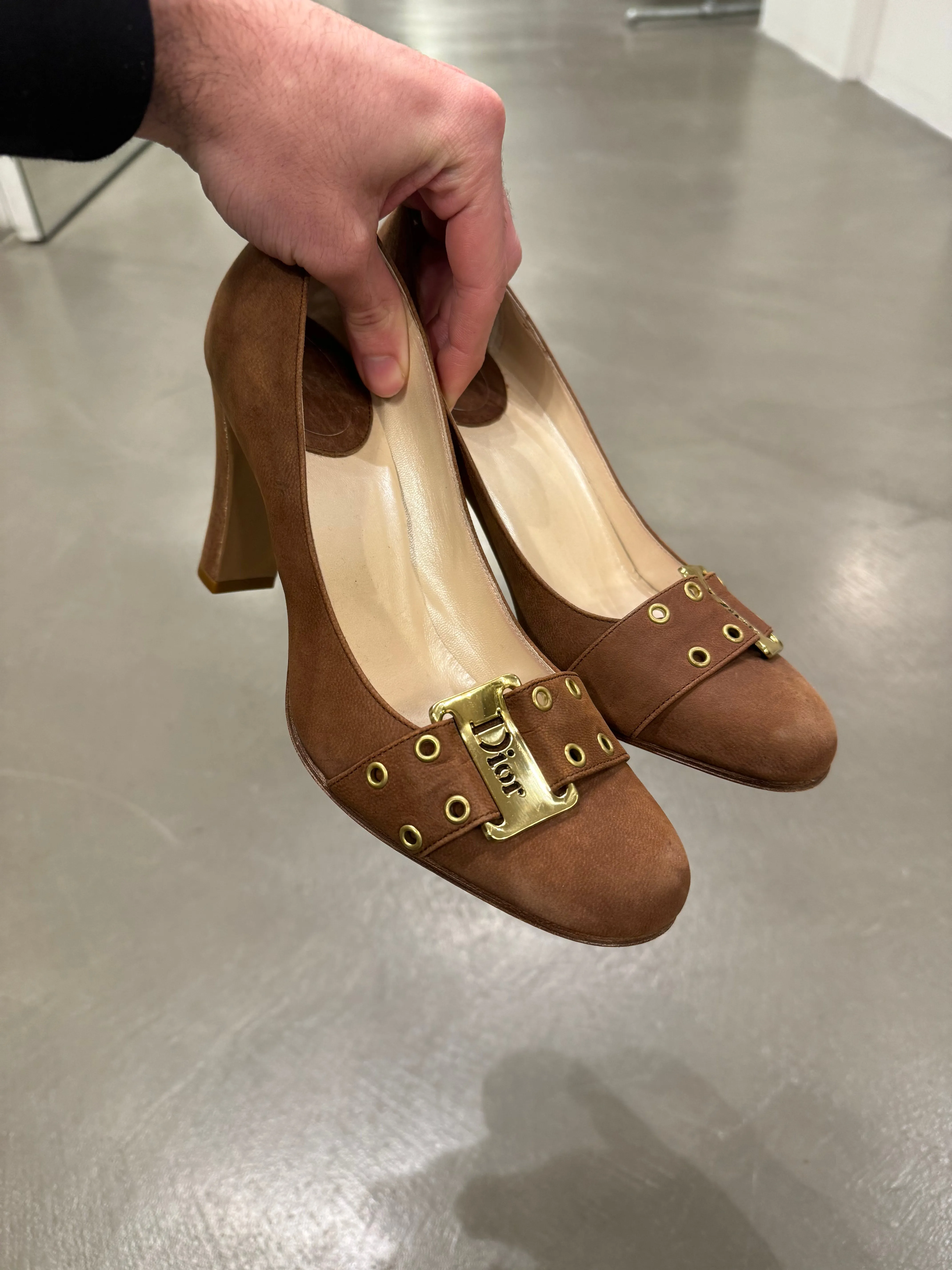 Dior buckle logo heels