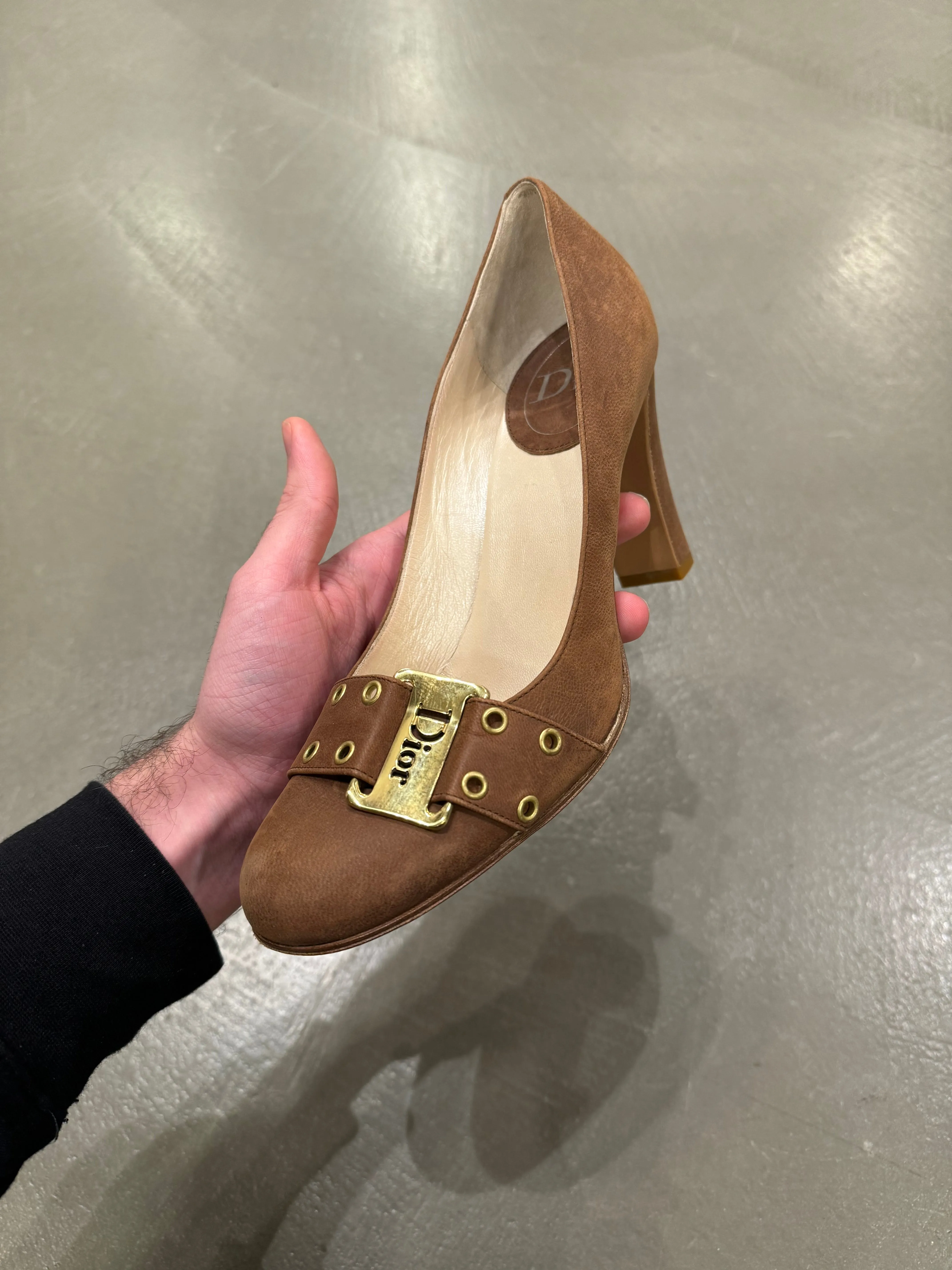 Dior buckle logo heels