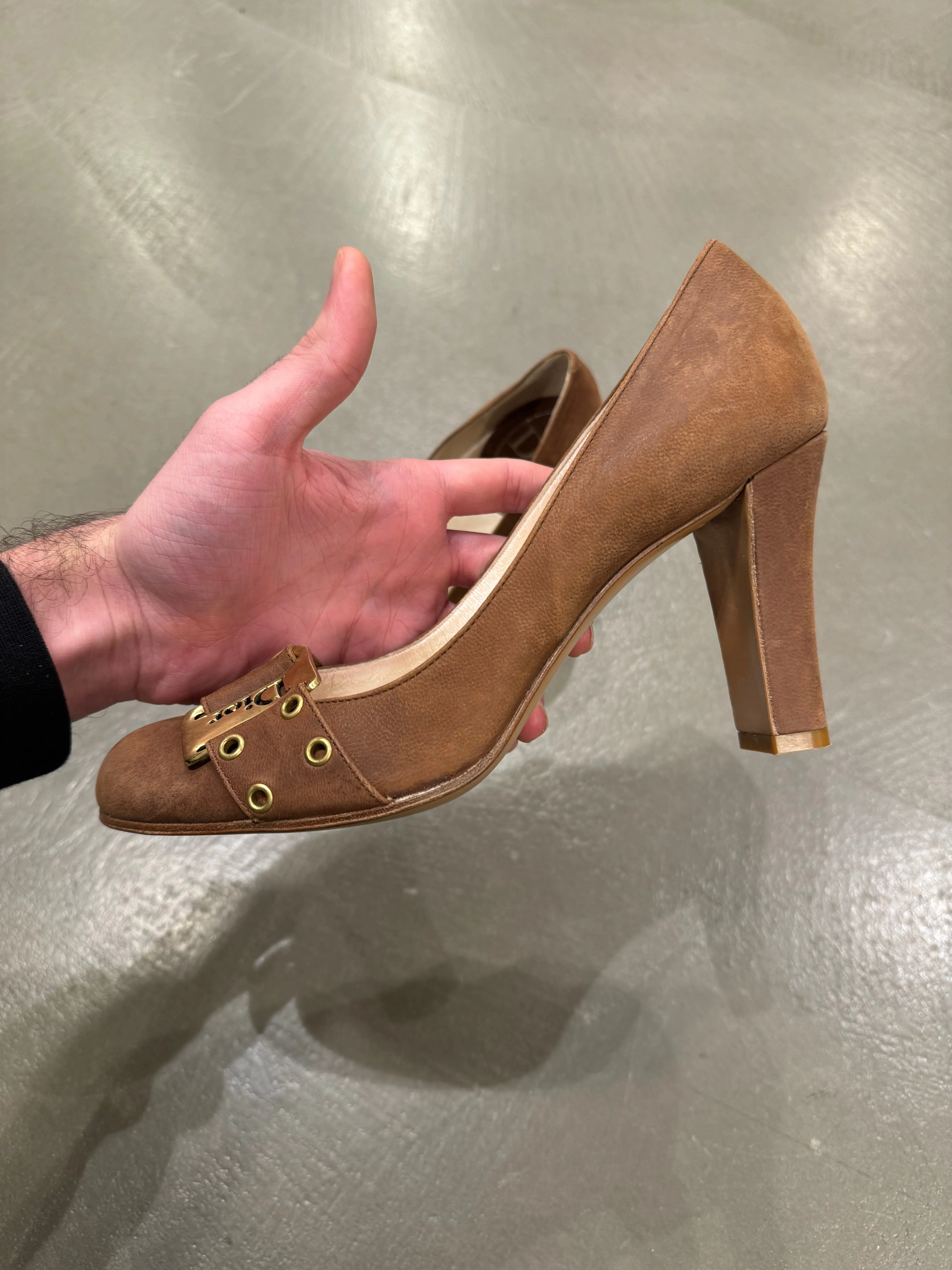 Dior buckle logo heels