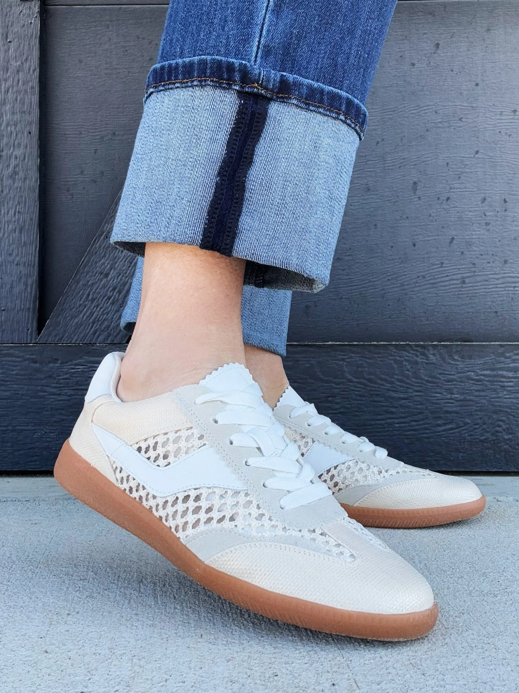 Dirty Laundry Tropics Raffia Sneakers In Ivory