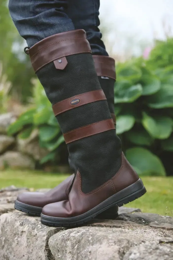 DUBARRY Galway Waterproof Leather Country Boots - Black & Brown