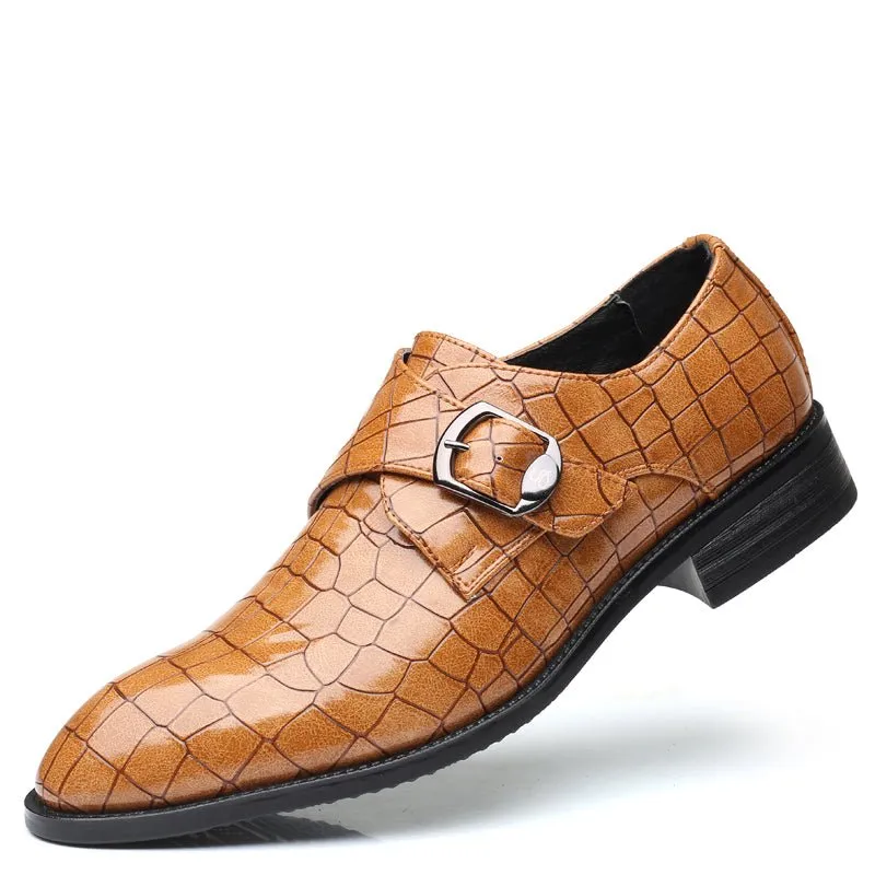Elegant Buckle Strap Leather Shoe