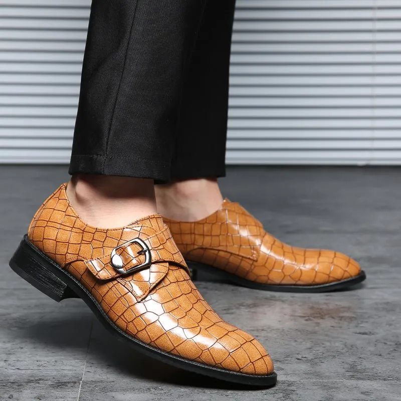 Elegant Buckle Strap Leather Shoe