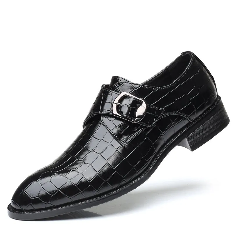 Elegant Buckle Strap Leather Shoe