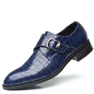 Elegant Buckle Strap Leather Shoe