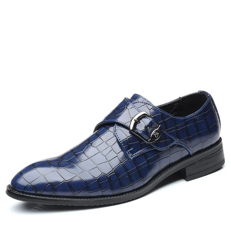 Elegant Buckle Strap Leather Shoe