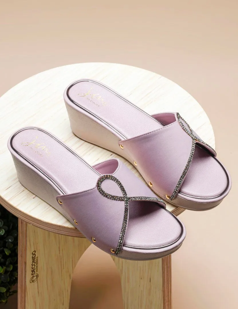 Elegant Embellished Wedge Heels