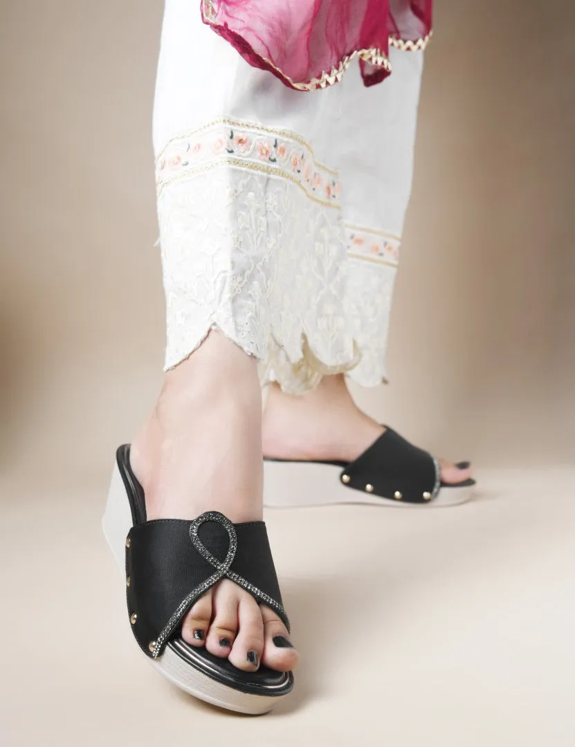Elegant Embellished Wedge Heels
