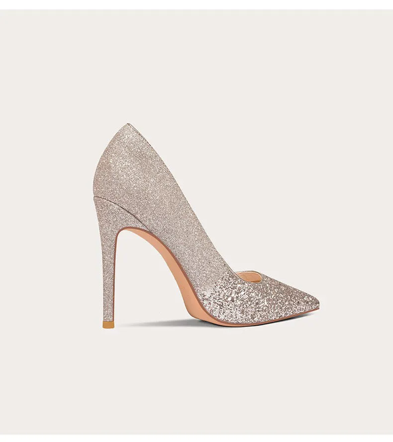 Elegant Glitter Women's High Heels Evening Party Shoes