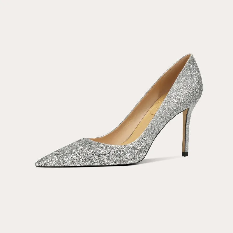 Elegant Glitter Women's High Heels Evening Party Shoes