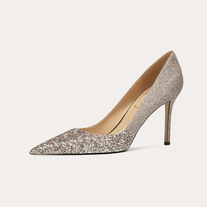 Elegant Glitter Women's High Heels Evening Party Shoes