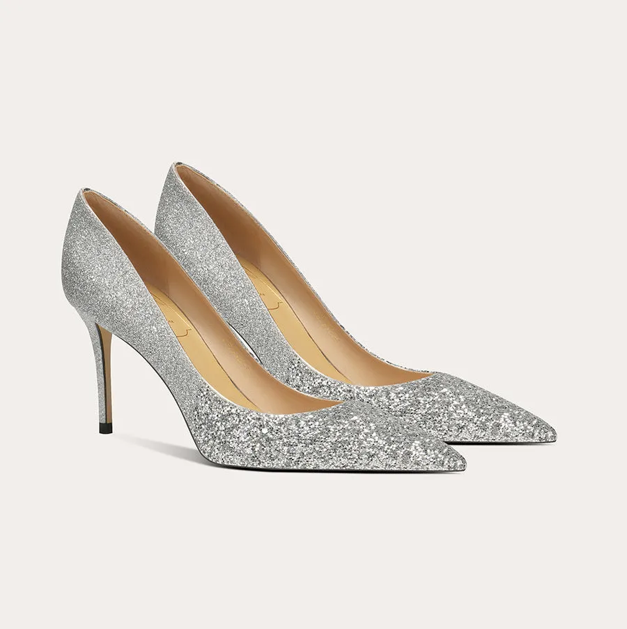 Elegant Glitter Women's High Heels Evening Party Shoes
